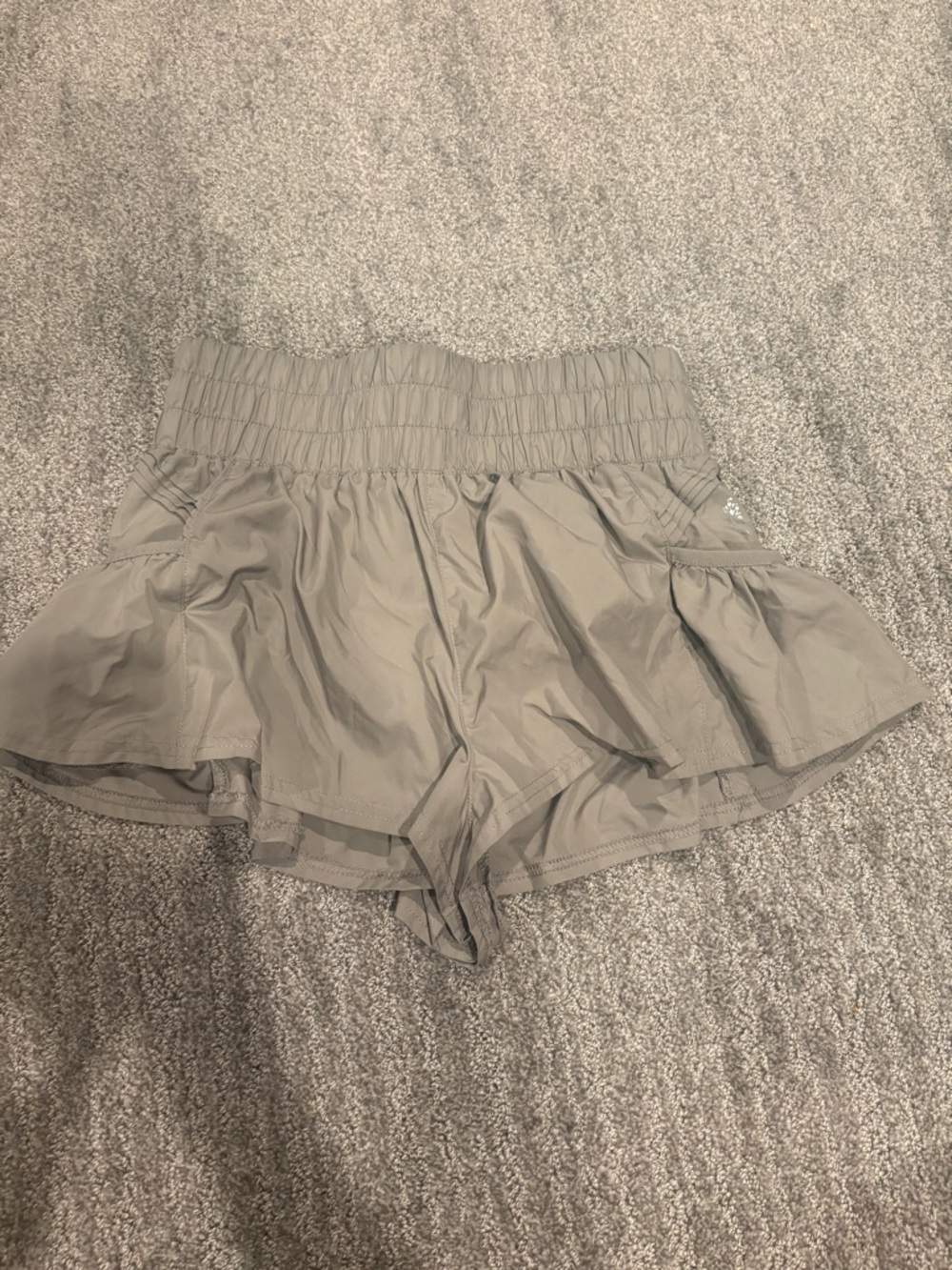 Free People green Ruffle Athletic Shorts
